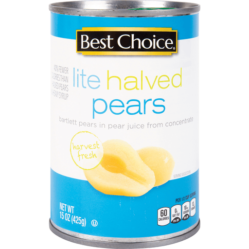 slide 1 of 1, Best Choice Lite Pear Halves, 15 oz