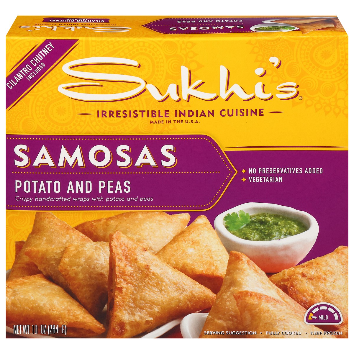 slide 1 of 1, Sukhi's Potato and Peas Samosas 10 oz, 12 oz