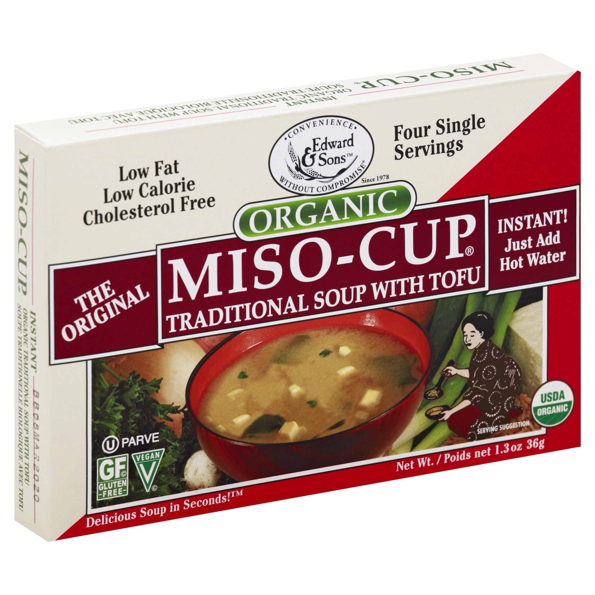 slide 1 of 1, Edward & Sons Organic Miso Soup, 1.3 oz