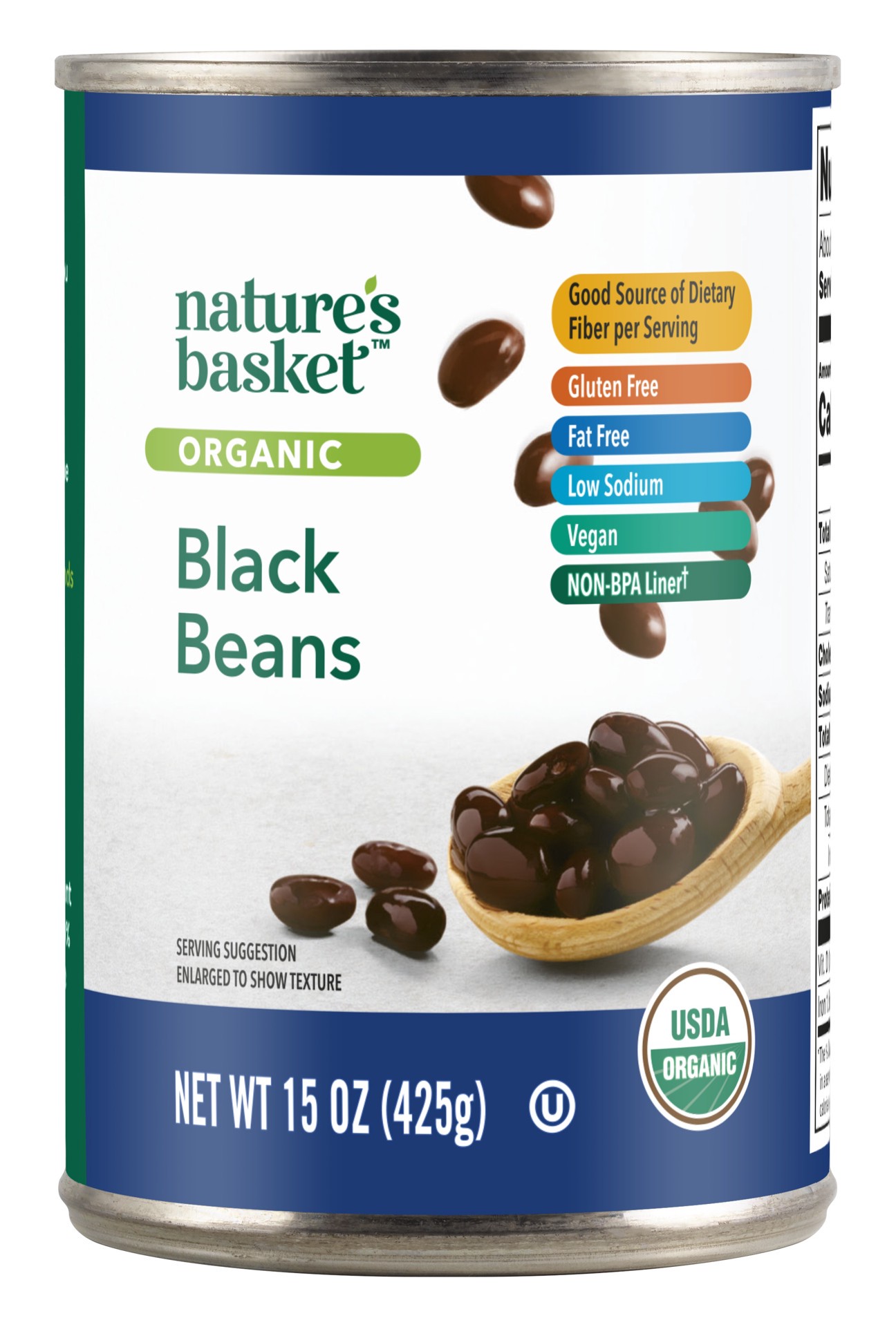 slide 1 of 1, nature's basket Nb Organic Black Beans, 15 oz