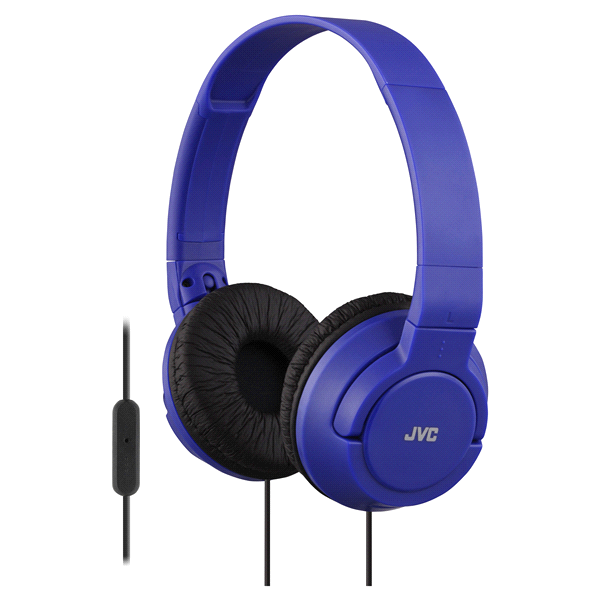 slide 1 of 2, JVC Lightweight On Ear Headphones with Microphone and One Button Remote, Blue, 1 ct
