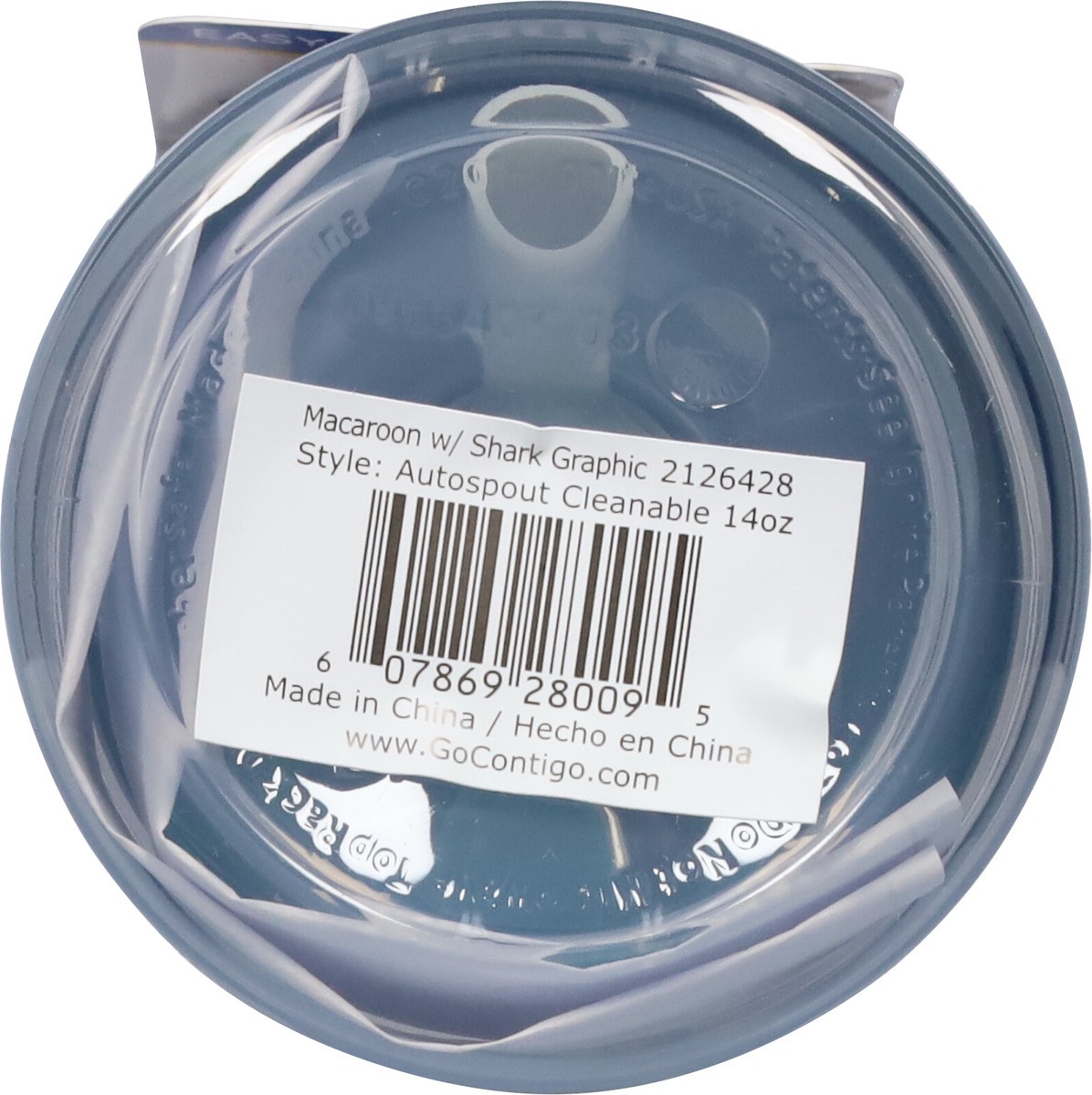 slide 6 of 9, Contigo Kids 14 Ounce Autospout Cleanable Macaroon with Shark Graphic Water Bottle 1 ea, 1 ct