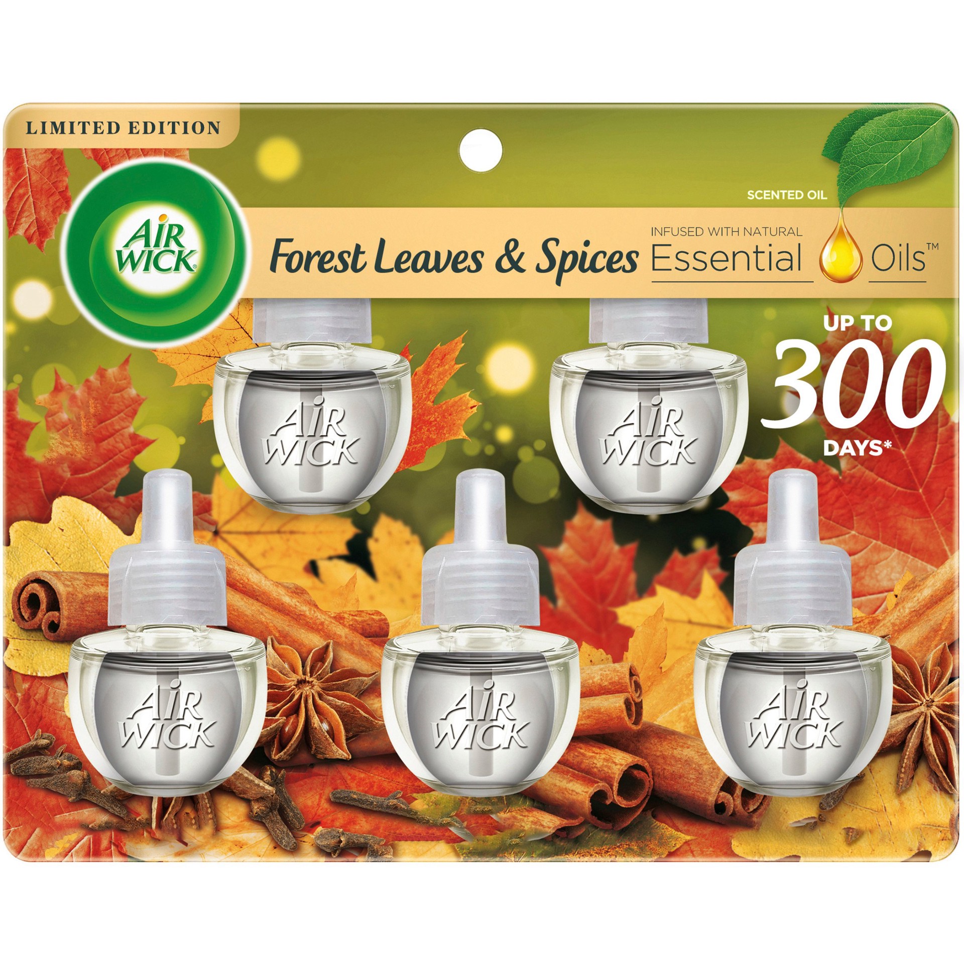 slide 1 of 1, Air Wick Forest Leaves & Spices Scented Oil Refills, 5 ct