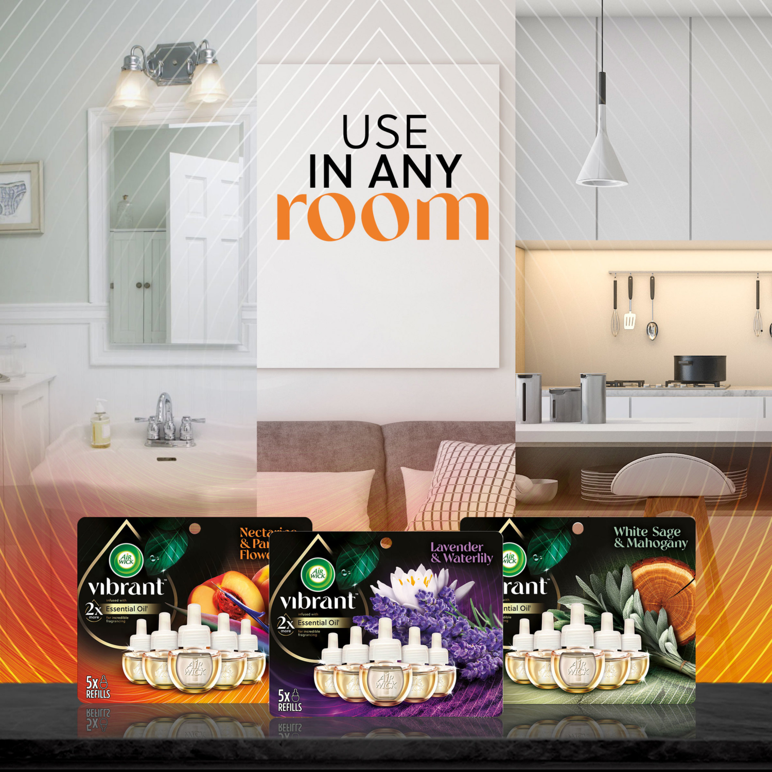 slide 4 of 5, Air Wick Vibrant Nectarine & Paradise Flower Scented Oil Refills 2 ea, 2 ct