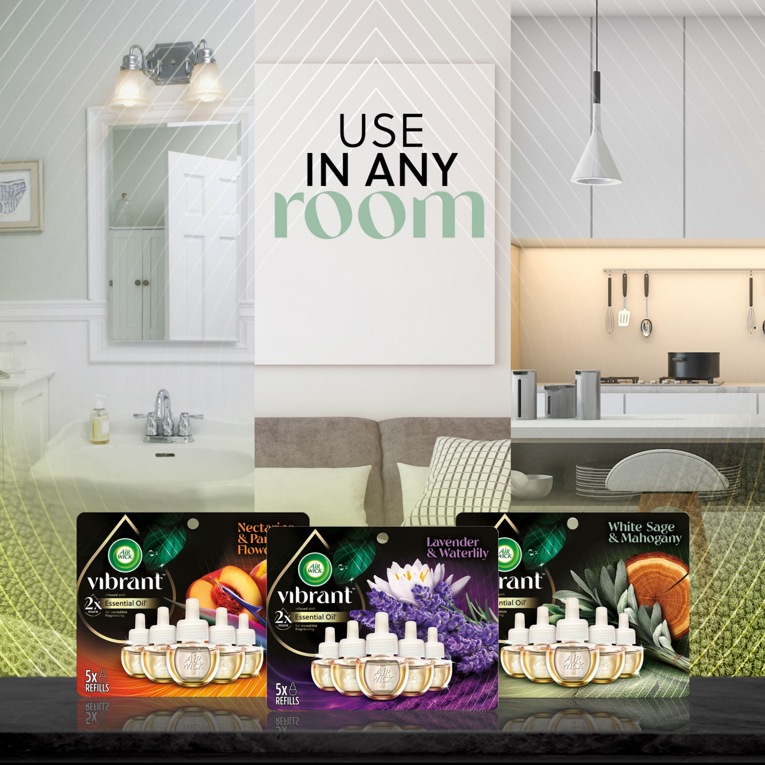 slide 7 of 8, AIR WICK Scented Oil - Refill White Sage & Mahogany, 5 ct