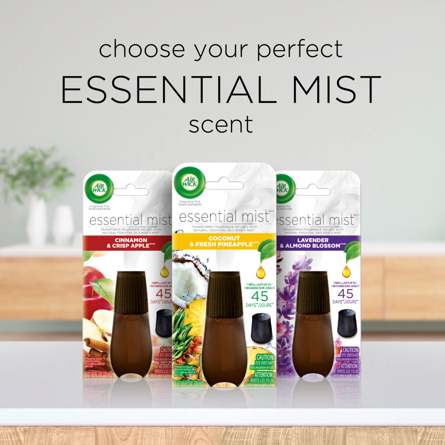 slide 7 of 8, AIRWICK AIR WICK Essential Mist Refill Linen & Petals, 3 ct