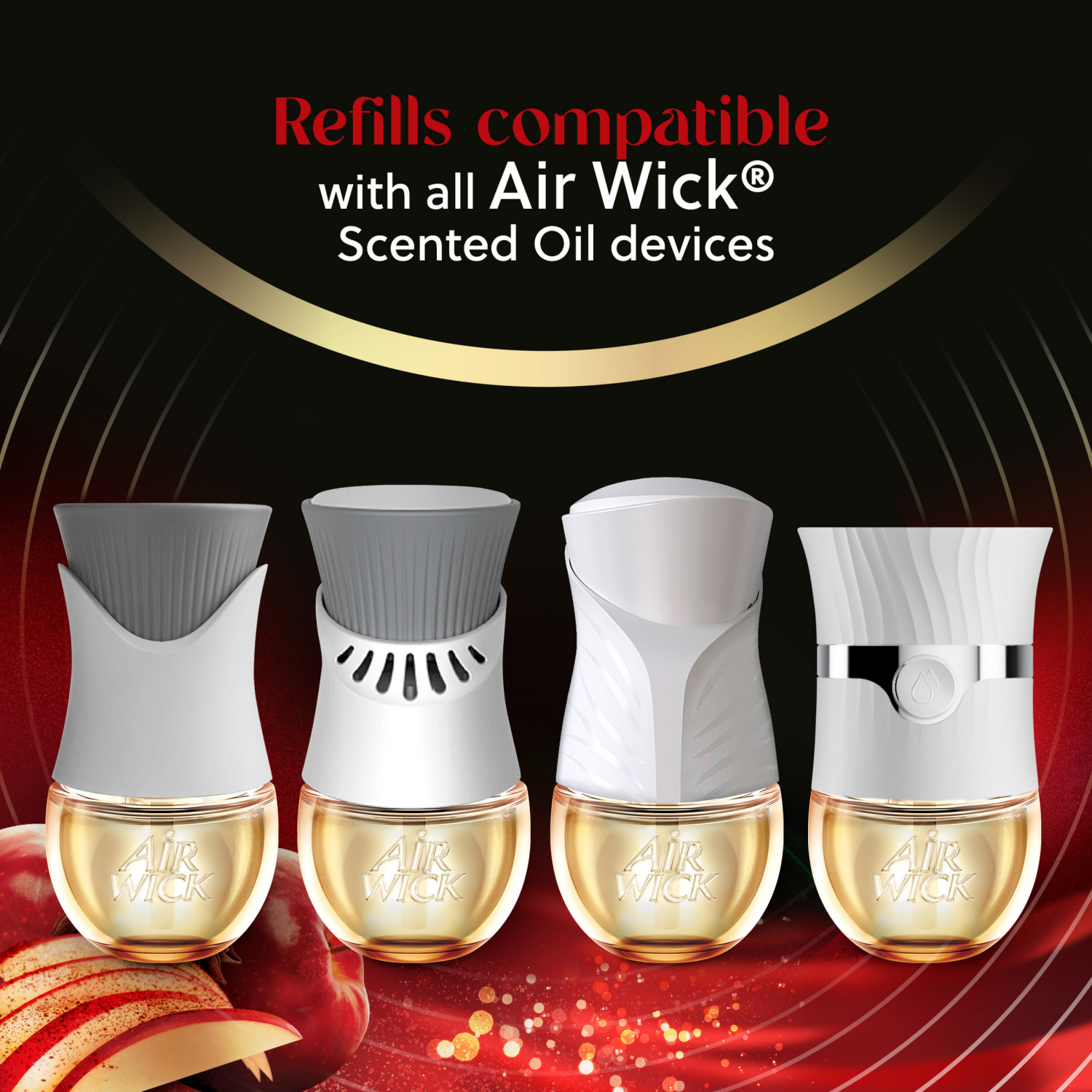 slide 5 of 6, AIRWICK AIR WICK Scented Oil Vibrant Twin Refill Warm Spiced Apples (2x.67) oz., 2 ct