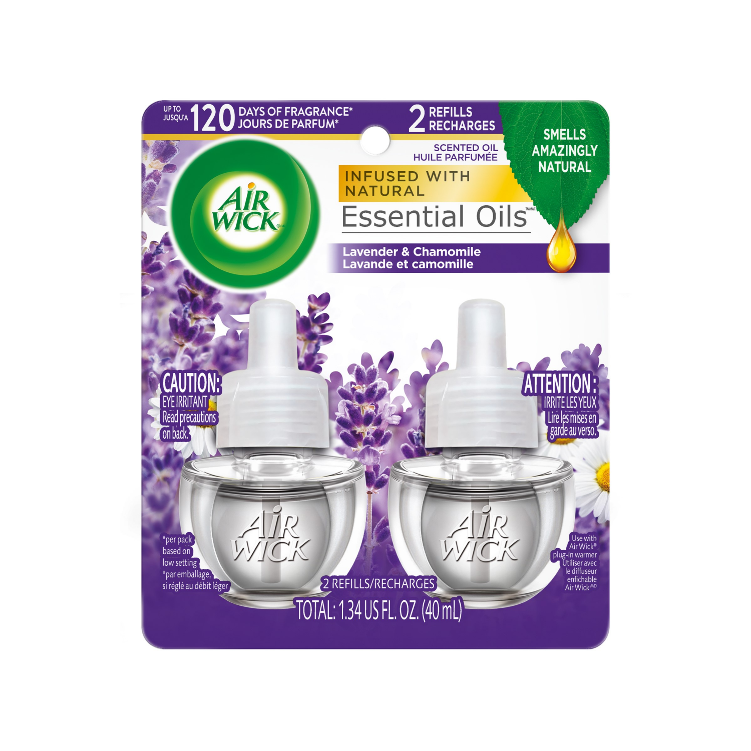 slide 1 of 8, Air Wick Essential Oils Lavender & Chamomile Scented Oil Refills 2 - 0.67 fl oz, 2 ct