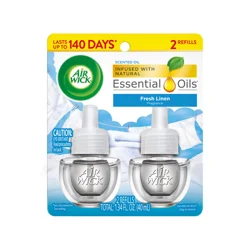Air Wick Essential Oils Fresh Linen Scented Oil Refills 2 ea