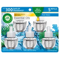 Air Wick Essential Oils Fresh Waters Scented Oil Refills 5 ea