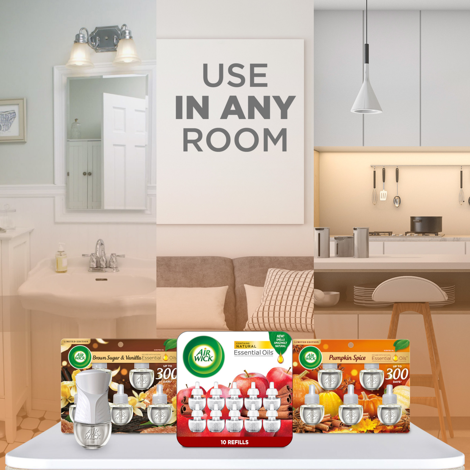 slide 2 of 7, Air Wick Essential Oils Apple Cinnamon Medley Scented Oil 5 ea, 5 ct; 0.67 fl oz