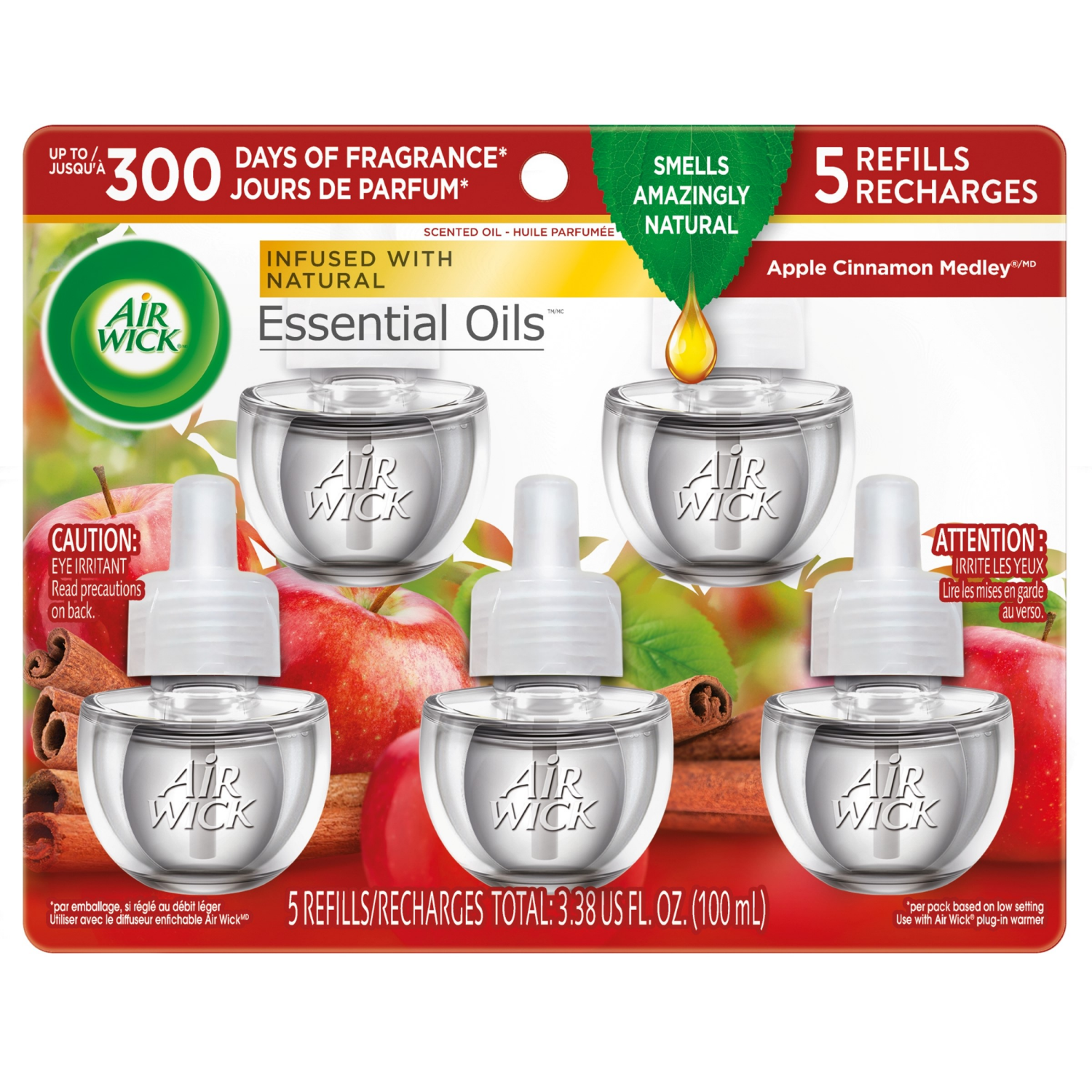 slide 1 of 7, Air Wick Essential Oils Apple Cinnamon Medley Scented Oil 5 ea, 5 ct; 0.67 fl oz