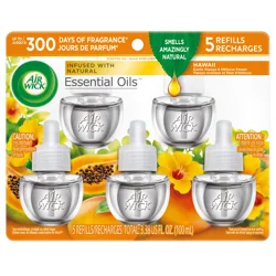 Air Wick Essential Oils Hawaii Scented Oil Refills 5 ea