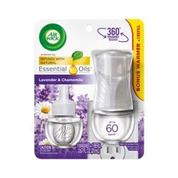 Air Wick Plug in Scented Oil Starter Kit (Warmer + 1 Refill), Lavender and Chamomile, Air Freshener, Essential Oils