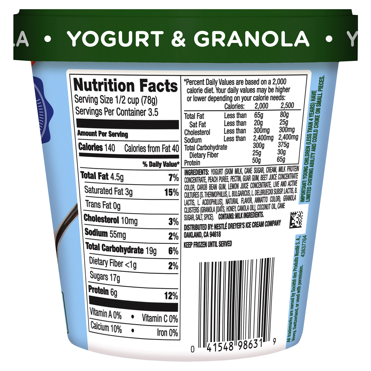 slide 2 of 2, Outshine Yogurt & Granola Peach Frozen Yogurt, 14 fl oz