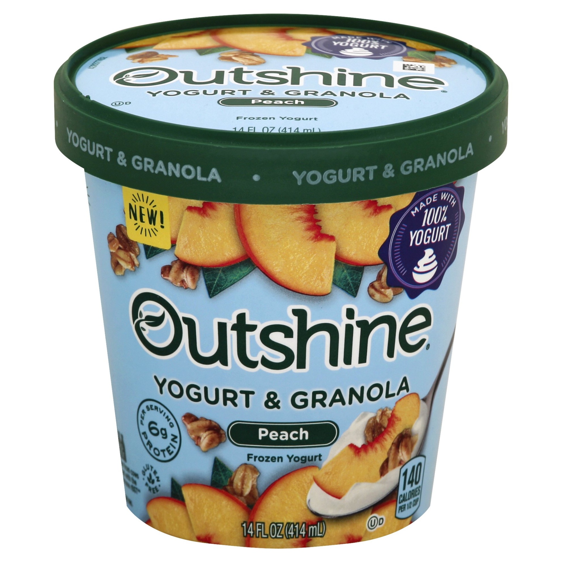 slide 1 of 2, Outshine Yogurt & Granola Peach Frozen Yogurt, 14 fl oz