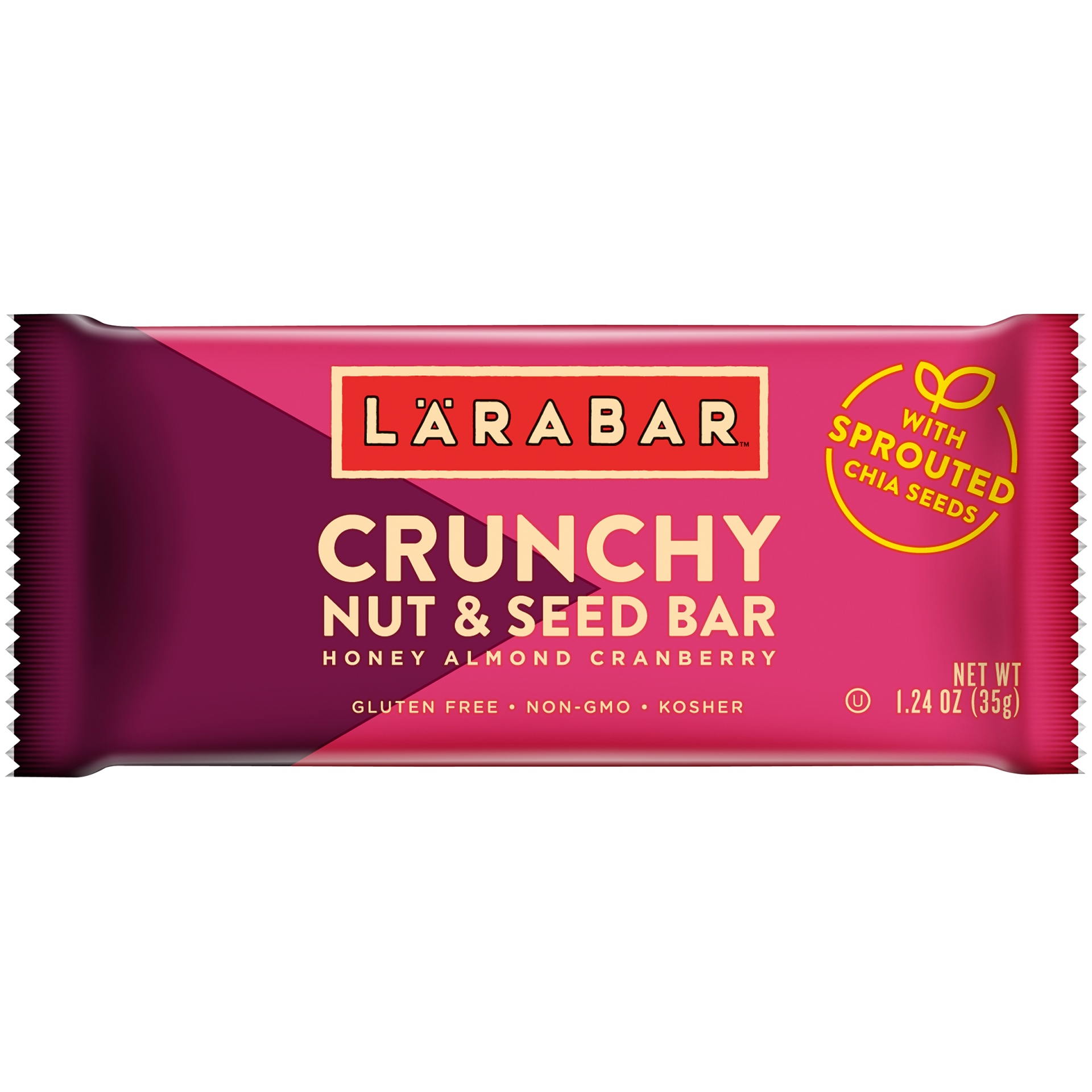 slide 1 of 1, LÄRABAR Crunchy Nut & Seed Honey Almond Cranberry Bar, 1.24 oz