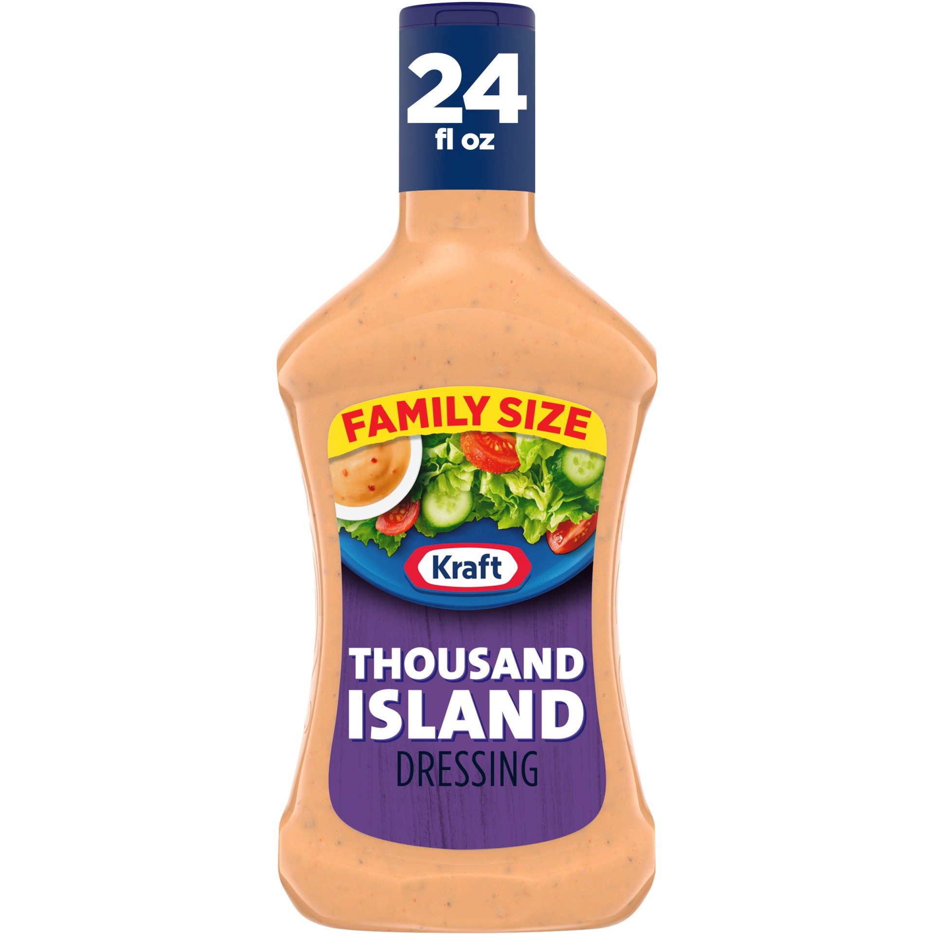 slide 1 of 6, Kraft Thousand Island Dressing Family Size, 24 fl oz Bottle, 24 fl oz