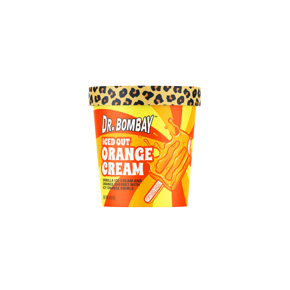 slide 1 of 1, Dr. Bombay Dr Bombay Ice Cream Iced Out Orange Dream - 1 Pint, 1 pint