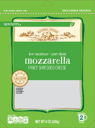 slide 1 of 1, Roundy's Roundys Lowmoisture Partskim Mozzarella Shredded Cheese, 8 oz