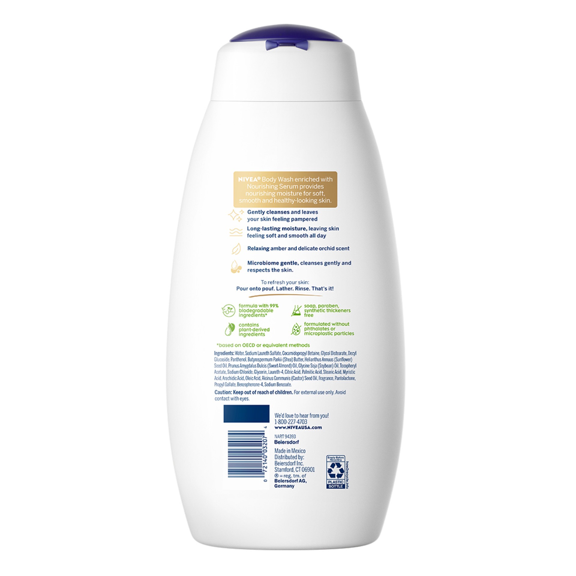 slide 3 of 5, Nivea Delicate Orchid & Amber Body Wash, 20 Fl oz, 20 oz