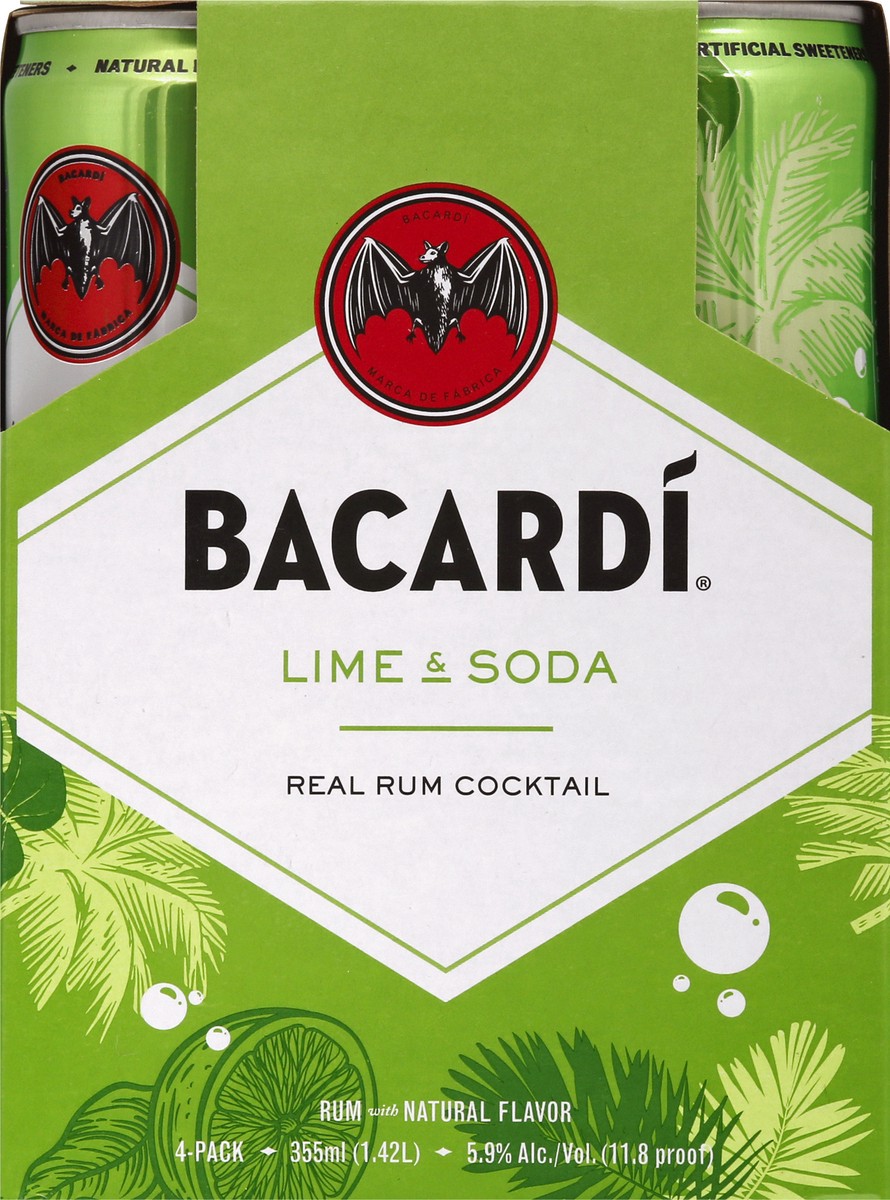 slide 6 of 9, Bacardi Limon & Soda Can, 355 ml