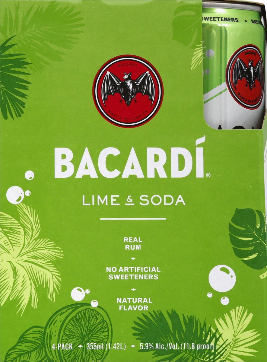 slide 7 of 9, Bacardi Limon & Soda Can, 355 ml