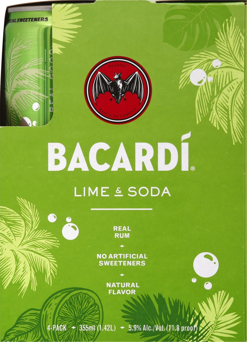 slide 8 of 9, Bacardi Limon & Soda Can, 355 ml