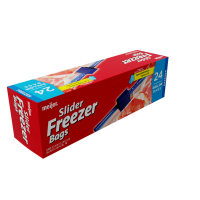slide 3 of 10, Meijer Slider Lock Freezer Bags with Expandable Bottom, Gallon, 24 ct