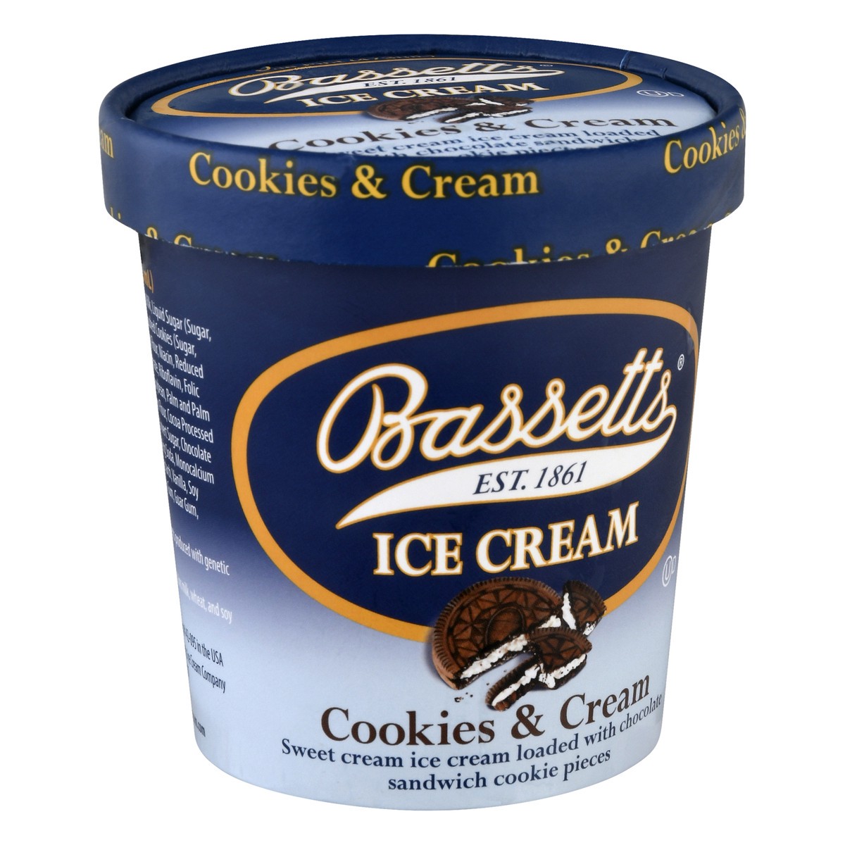 slide 8 of 11, Bassetts Cookies & Cream Ice Cream 1 pt, 1 pint