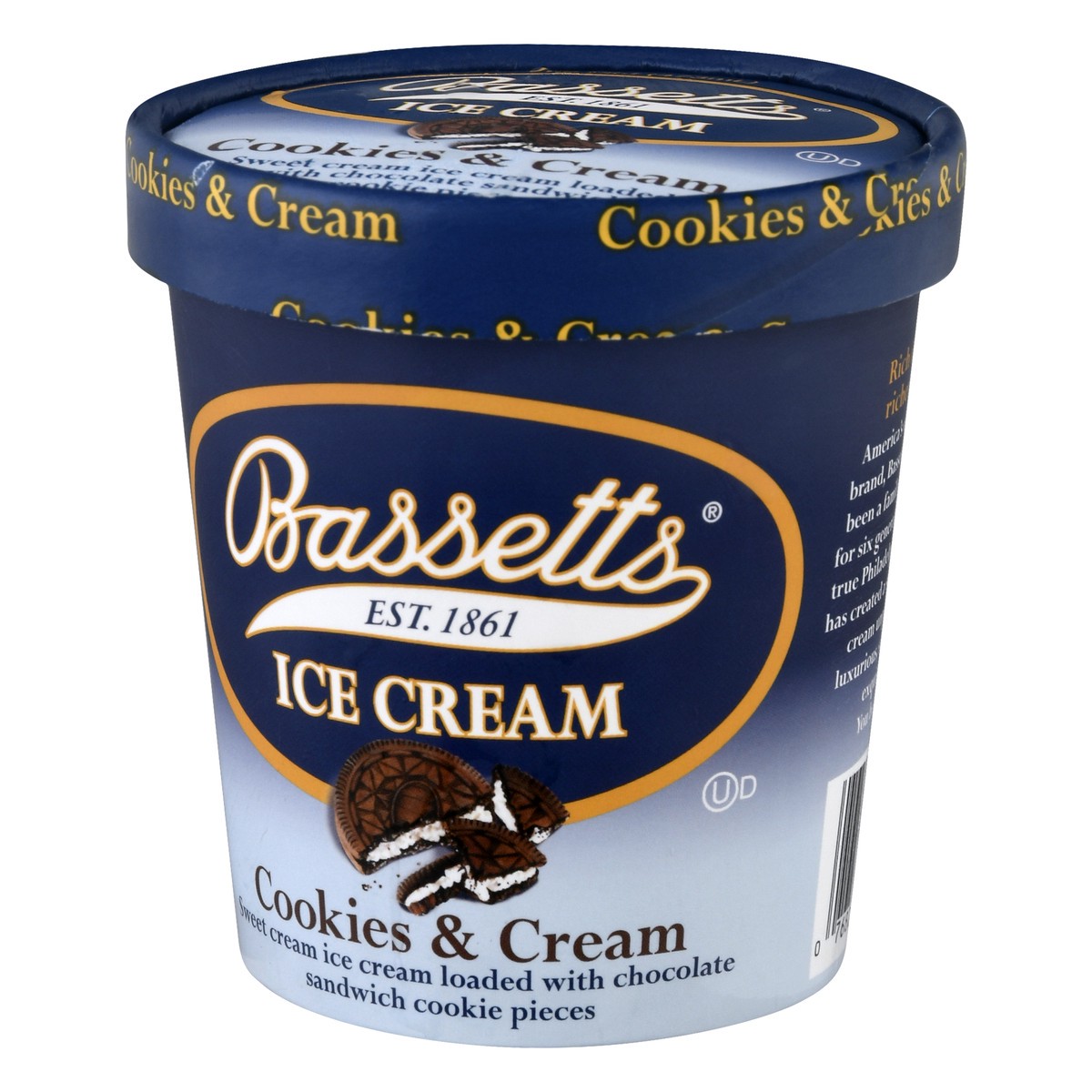 slide 5 of 11, Bassetts Cookies & Cream Ice Cream 1 pt, 1 pint