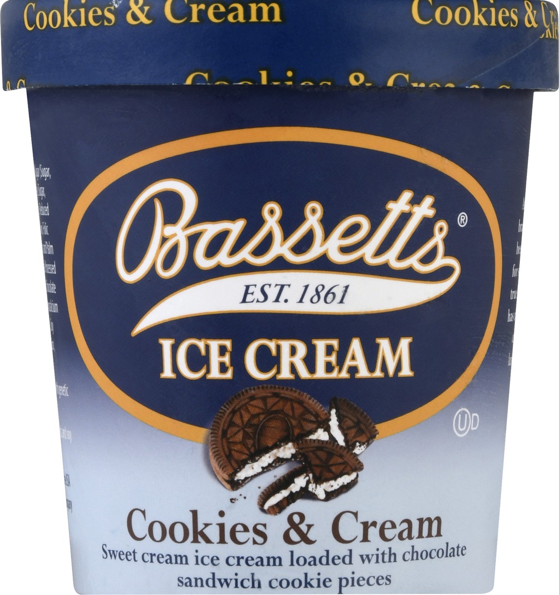 slide 1 of 11, Bassetts Cookies & Cream Ice Cream 1 pt, 1 pint