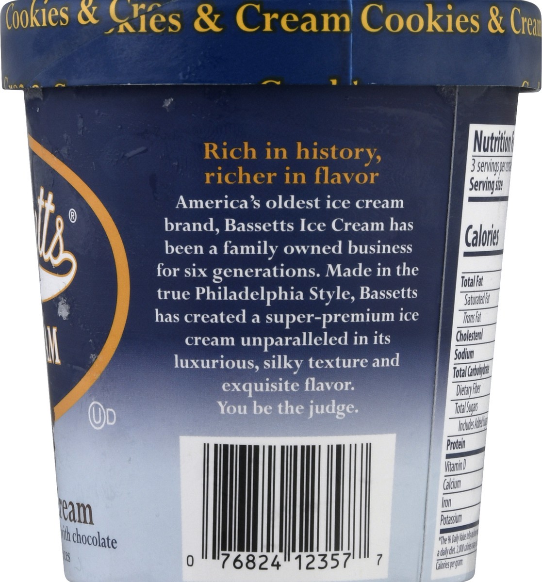 slide 11 of 11, Bassetts Cookies & Cream Ice Cream 1 pt, 1 pint