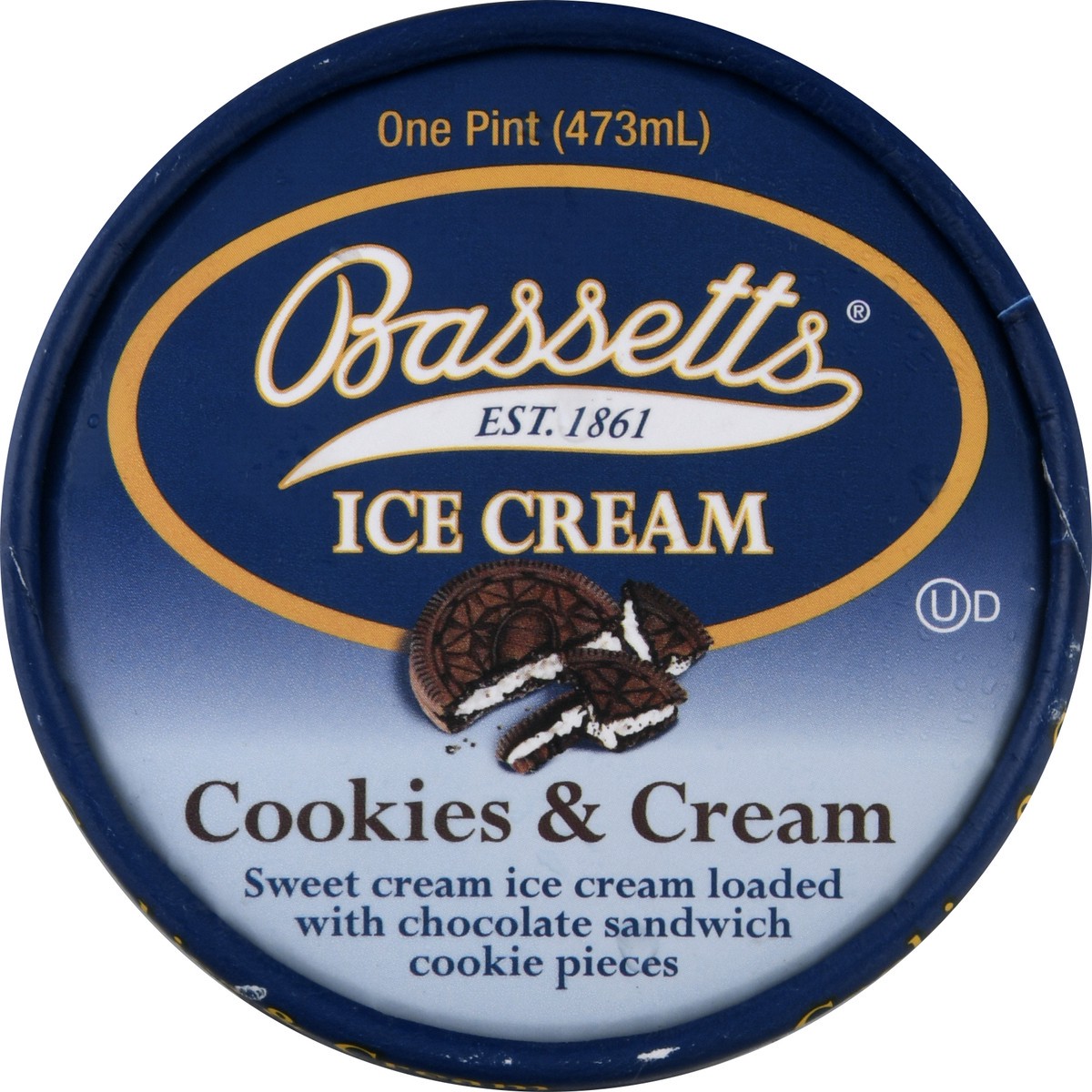 slide 4 of 11, Bassetts Cookies & Cream Ice Cream 1 pt, 1 pint