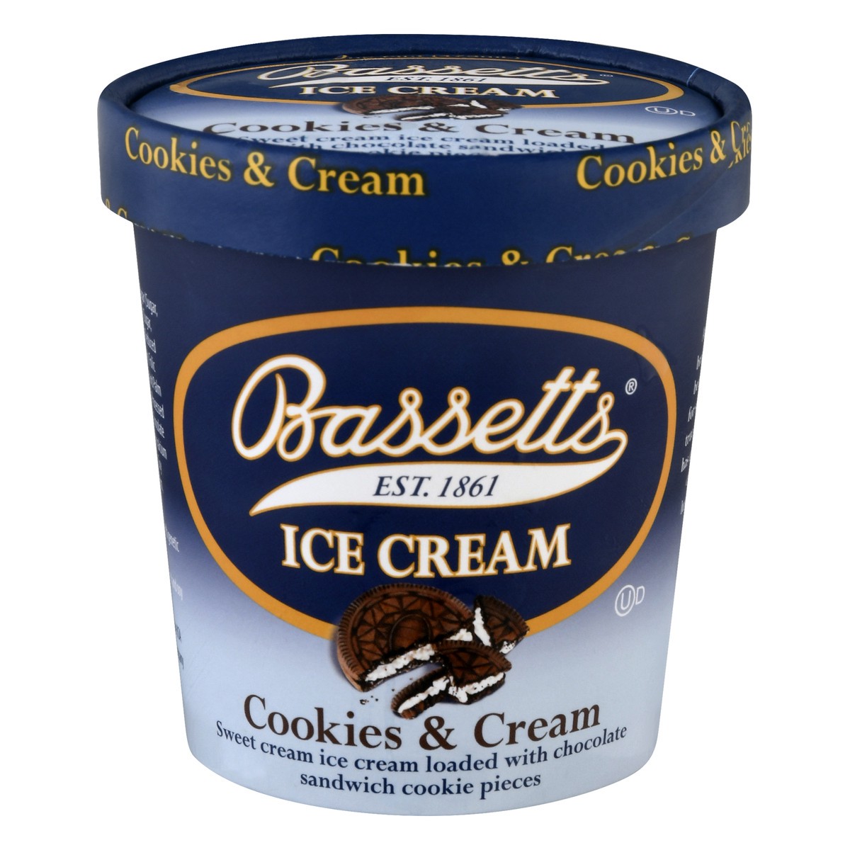 slide 7 of 11, Bassetts Cookies & Cream Ice Cream 1 pt, 1 pint