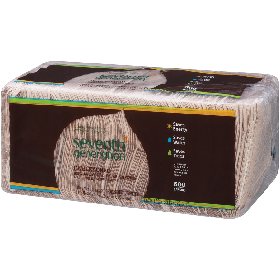 slide 3 of 7, Seventh Generation 100% Recycled 1-Ply Natural Paper Napkins, 500 ct