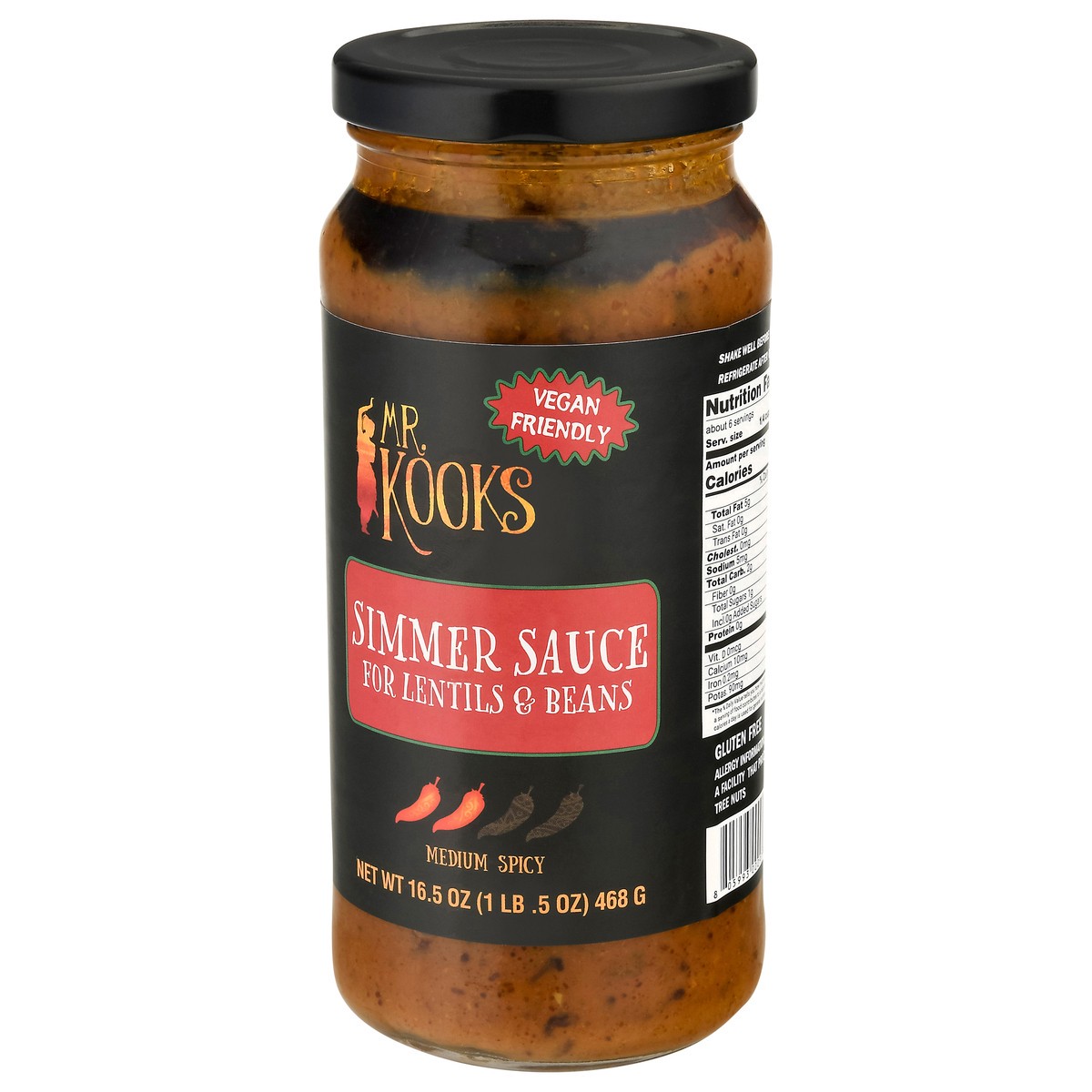 slide 4 of 14, Mr. Kooks Medium Spicy Simmer Sauce for Lentils & Beans 16.5 oz, 16.5 oz