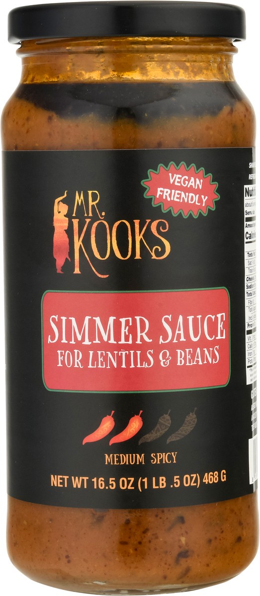 slide 6 of 14, Mr. Kooks Medium Spicy Simmer Sauce for Lentils & Beans 16.5 oz, 16.5 oz