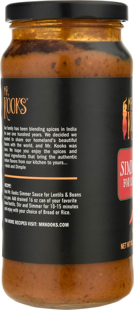 slide 11 of 14, Mr. Kooks Medium Spicy Simmer Sauce for Lentils & Beans 16.5 oz, 16.5 oz
