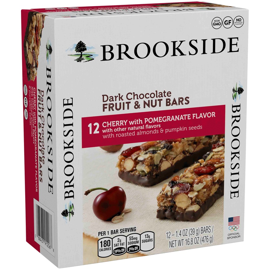 slide 1 of 1, Brookside Cherry & Pomegranate Dark Chocolate Fruit & Nut Bars, 16.8 oz