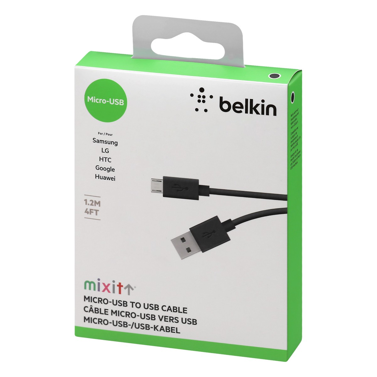 slide 5 of 10, Belkin 4 ft Micro-USB to USB ChargeSync Cable, Black, 1 ct