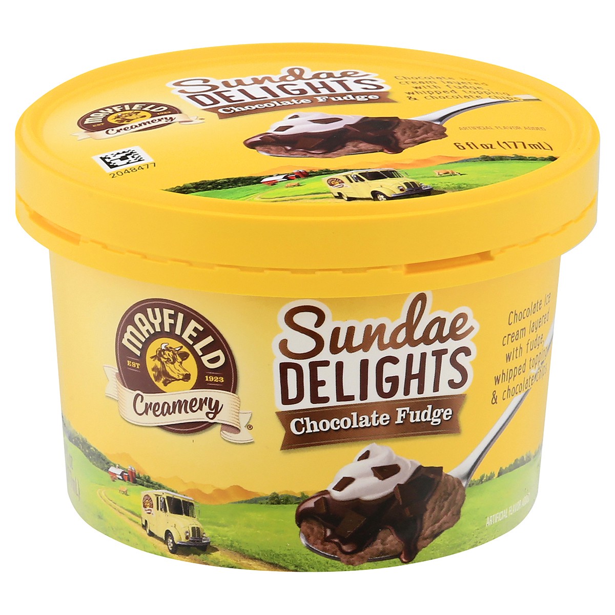 slide 9 of 9, Mayfield Creamery Sundae Delights Chocolate Fudge Ice Cream 6 fl oz, 6 fl oz