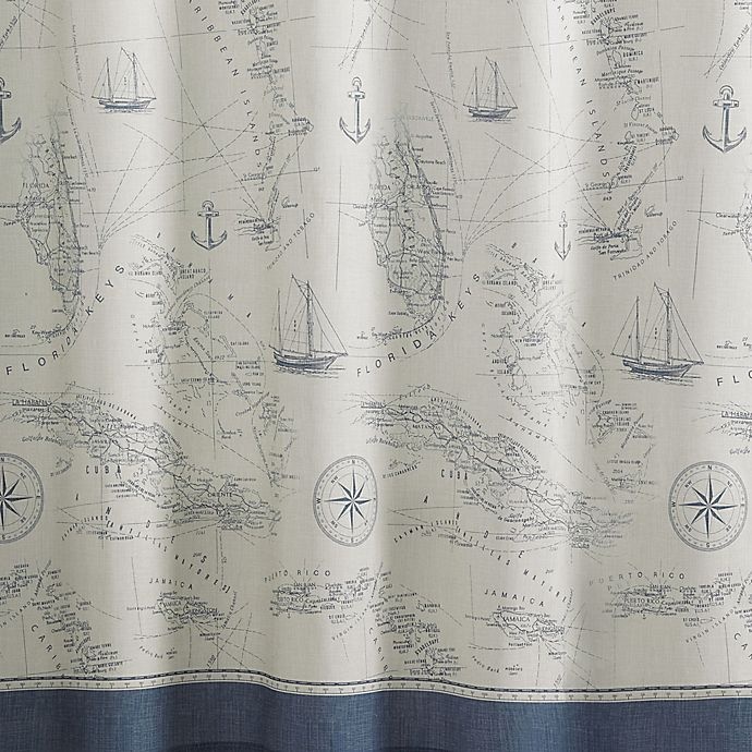 slide 2 of 2, Tommy Bahama Caribbean Sea Shower Curtain - Blue, 1 ct