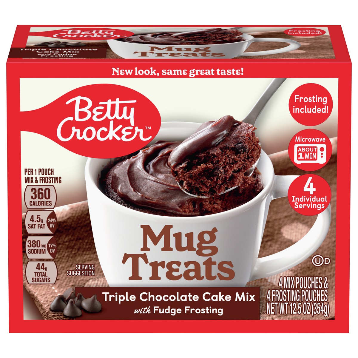 slide 12 of 14, Betty Crocker Mug Treats, Triple Chocolate Cake, 4 Count, 12.5 oz , 12.5 oz