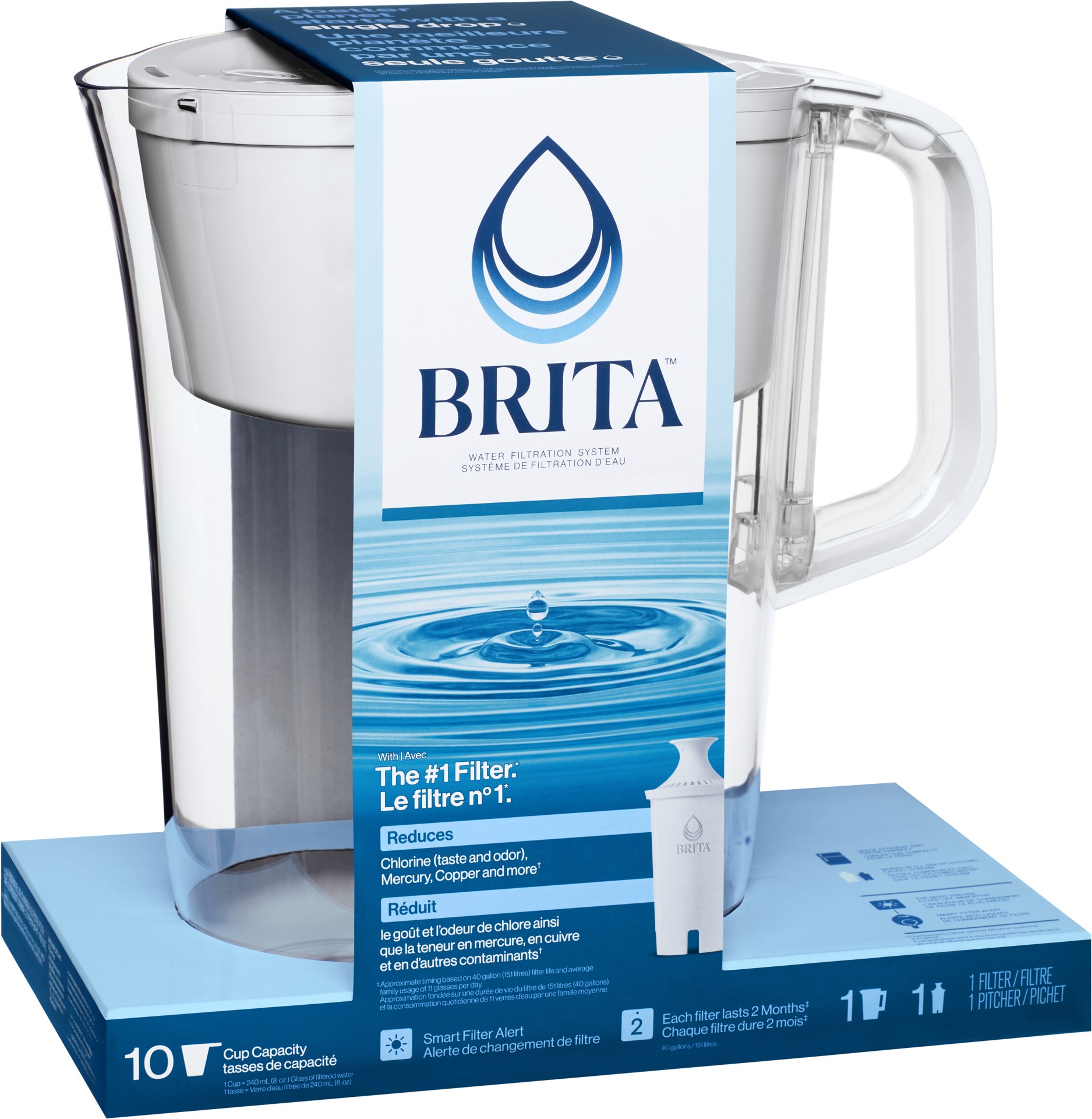 slide 2 of 5, Brita Tahoe Large Water Filter Water Pitcher, 10-Cup, 1 ct