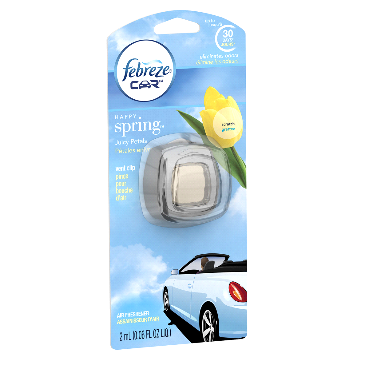 slide 2 of 3, Febreze Happy Spring Car Air Freshener, 0.06 oz