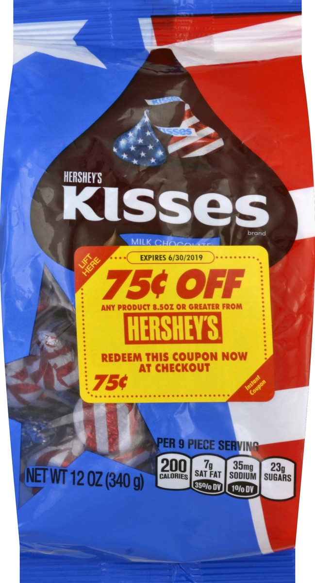 slide 5 of 5, Hershey's Kisses Milk Chocolates (Red White & Blue), 12 oz