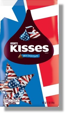 slide 1 of 5, Hershey's Kisses Milk Chocolates (Red White & Blue), 12 oz