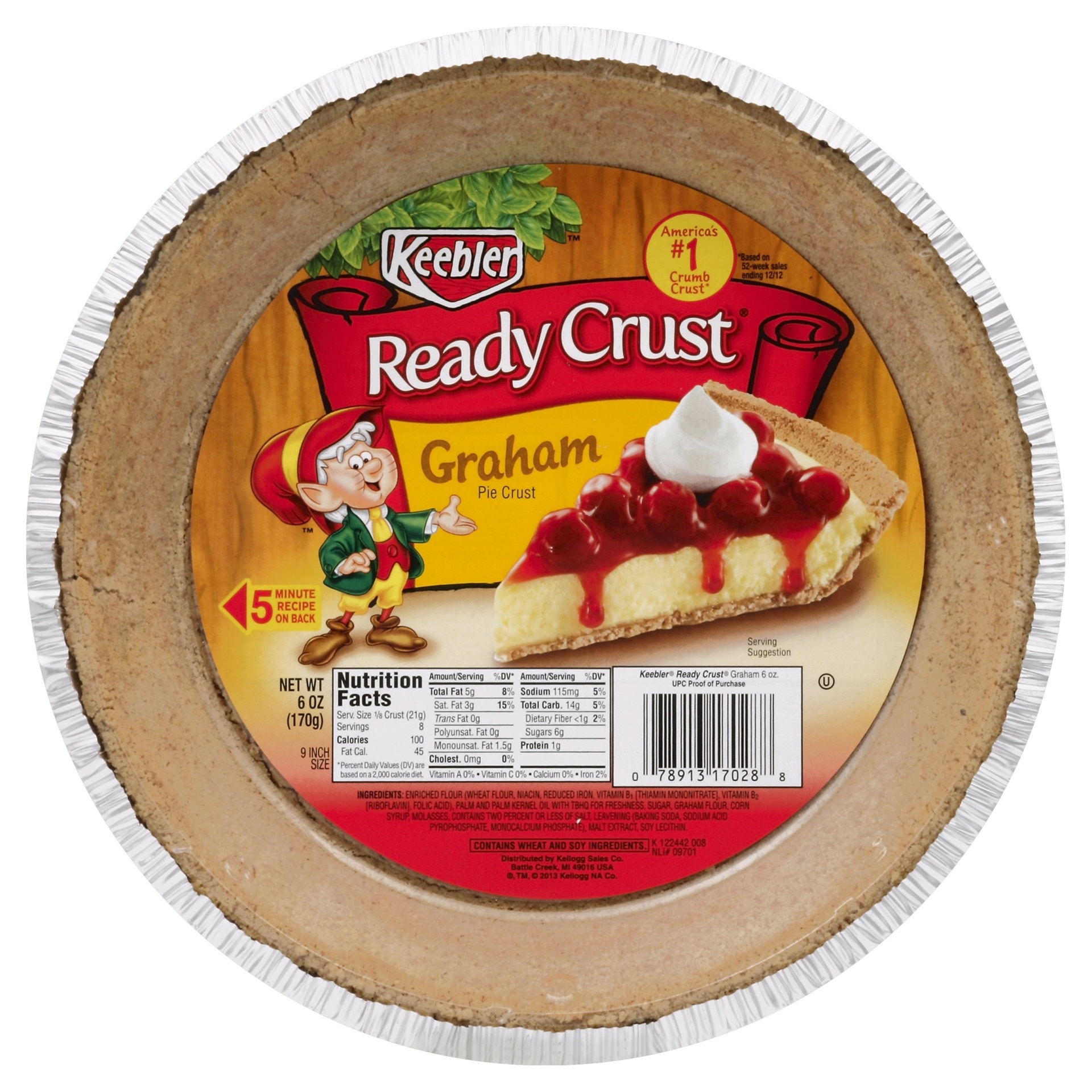 slide 1 of 3, Keebler Ready Crust Pie Crusts Graham 9 Inch Size - 6 Oz, 9 in