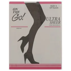 On the Go! Off Black Sheer Toe Size 3 1 ea